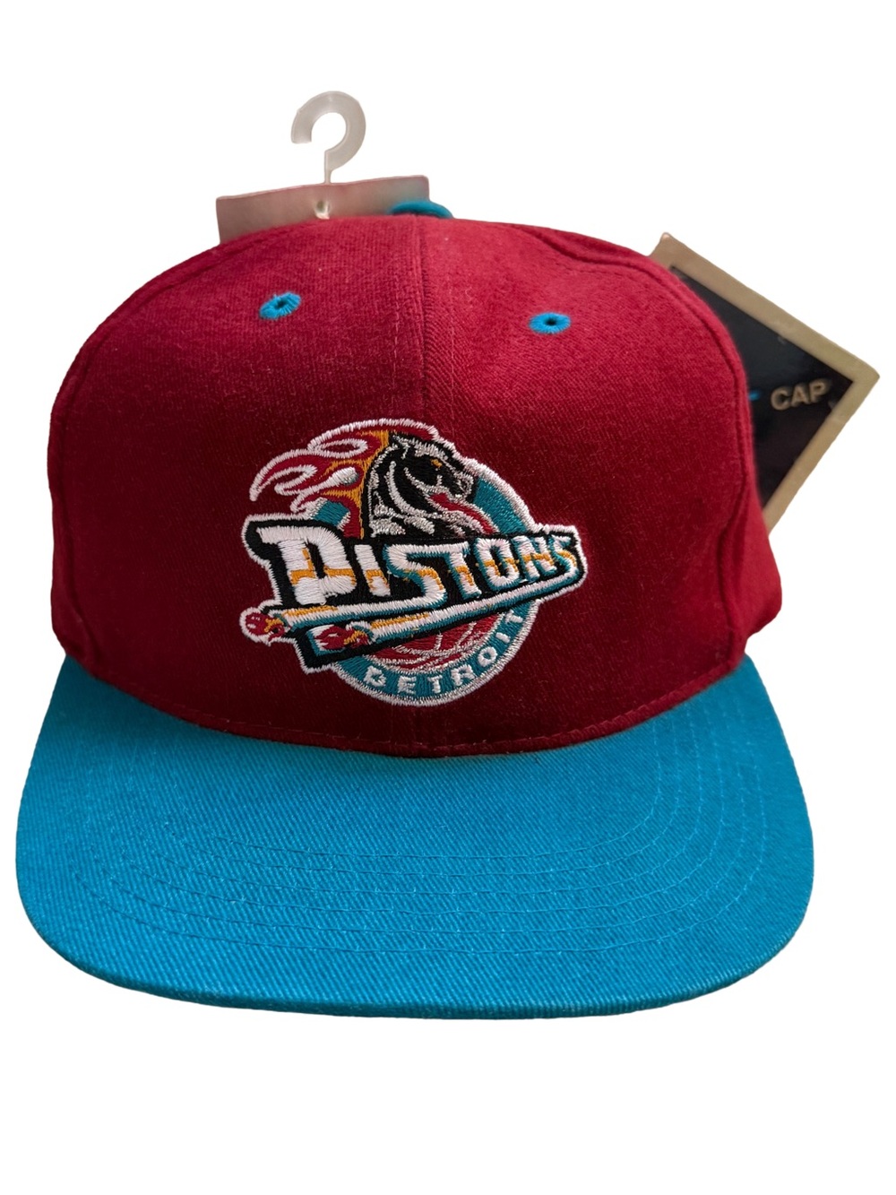 Vintage 90s Detroit Pistons Horse Head Logo Snapback Hat The Game Deadstock NBA
